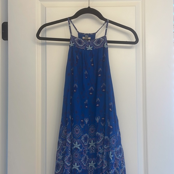 Anthropologie Halter Backless Pattern Summer Dress - Picture 2 of 8